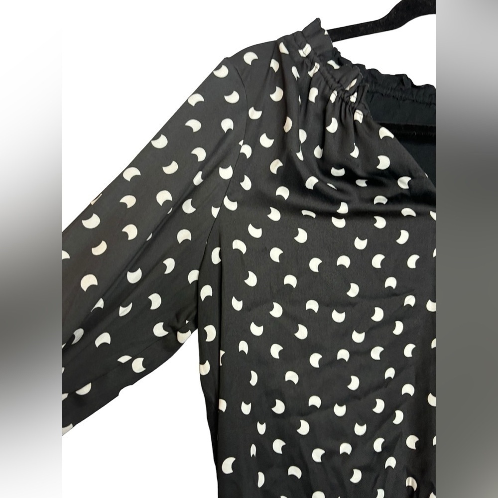 Anthropologie Dolan Moon Print French Quarter Top Blouse Black Boho XS - Picture 3 of 6